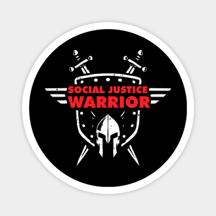 Social Justice Warrior (SJW) - funny shield, helmet and swords warrior Magnet